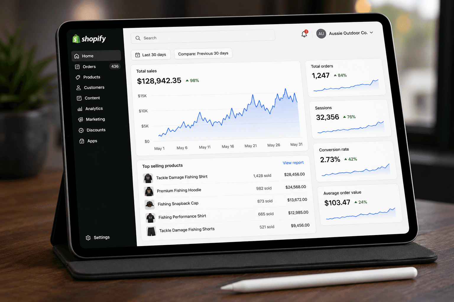 Your Australian Alliance ecommerce business, managed from a tablet